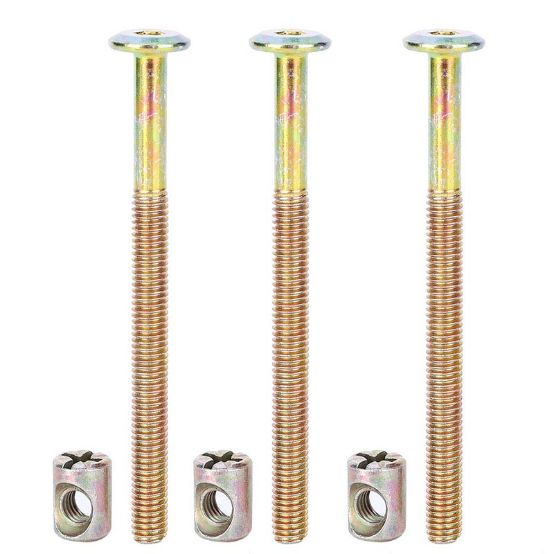 Chazcool 10 Pack M6 X 100mm Barrel Bolt Nuts, Cross Dowel Set for Furniture Cots Beds Chair Crib Spare Connector Parts(100mm) - Image 4